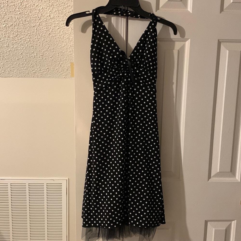 Rampage black/white polka dot dress.